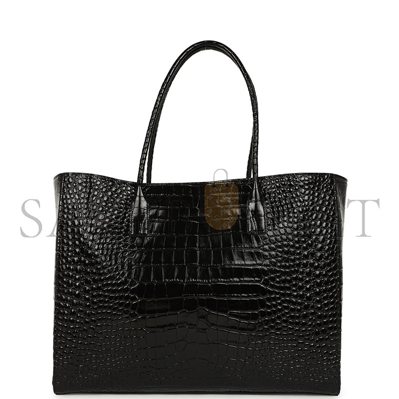 CHANEL MASTER LARGE CERF SHOPPING BAG BLACK CROCODILE EMBOSSED CALFSKIN GOLD HARDWARE AS6244 (47*31*15cm)